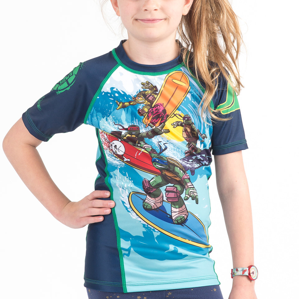 Fusion Fight Gear TMNT Sewer Surfin’ Kids BJJ Rashguard - Short Sleeve
