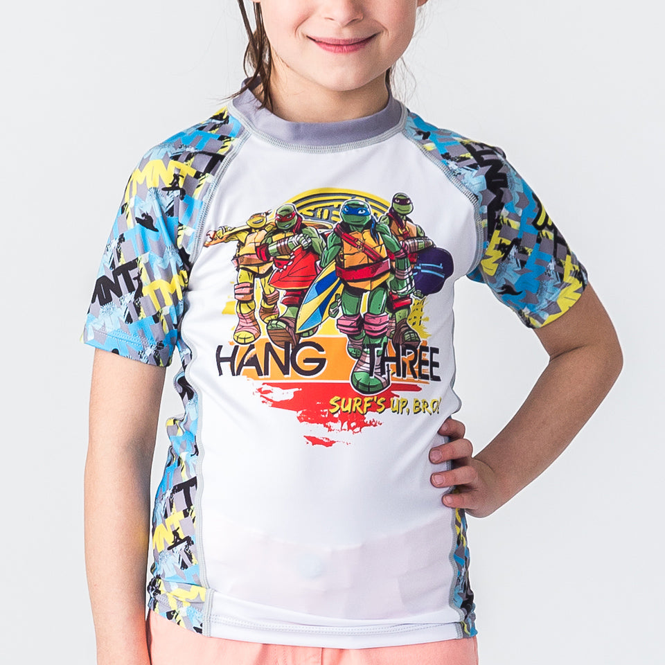 Fusion Fight Gear TMNT Hang Three Kids BJJ Rash Guard - Short Sleeve
