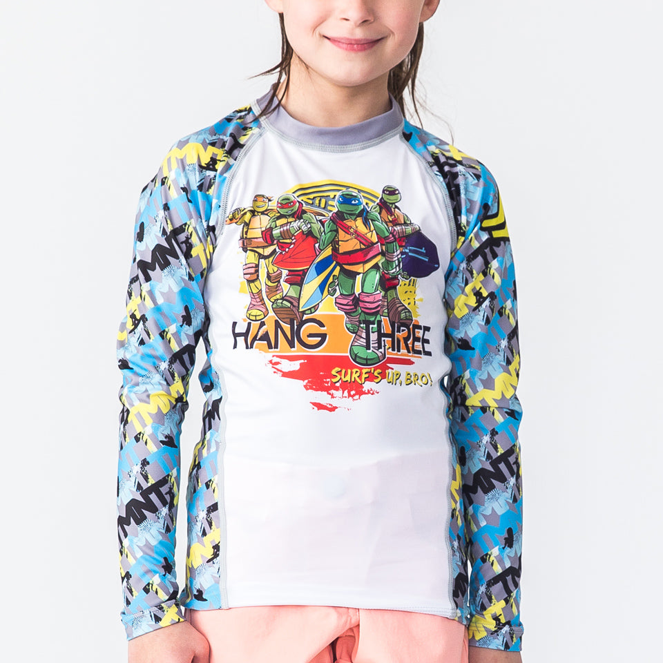 Fusion Fight Gear TMNT Hang Three Kids BJJ Rash Guard - Long Sleeve
