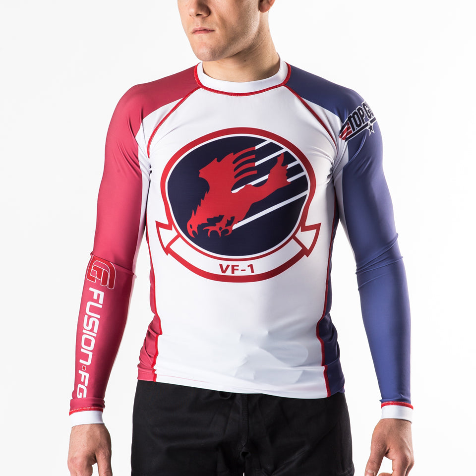 Fusion Fight Gear Top Gun Goose Volleyball Rash Guard Compression Shirt