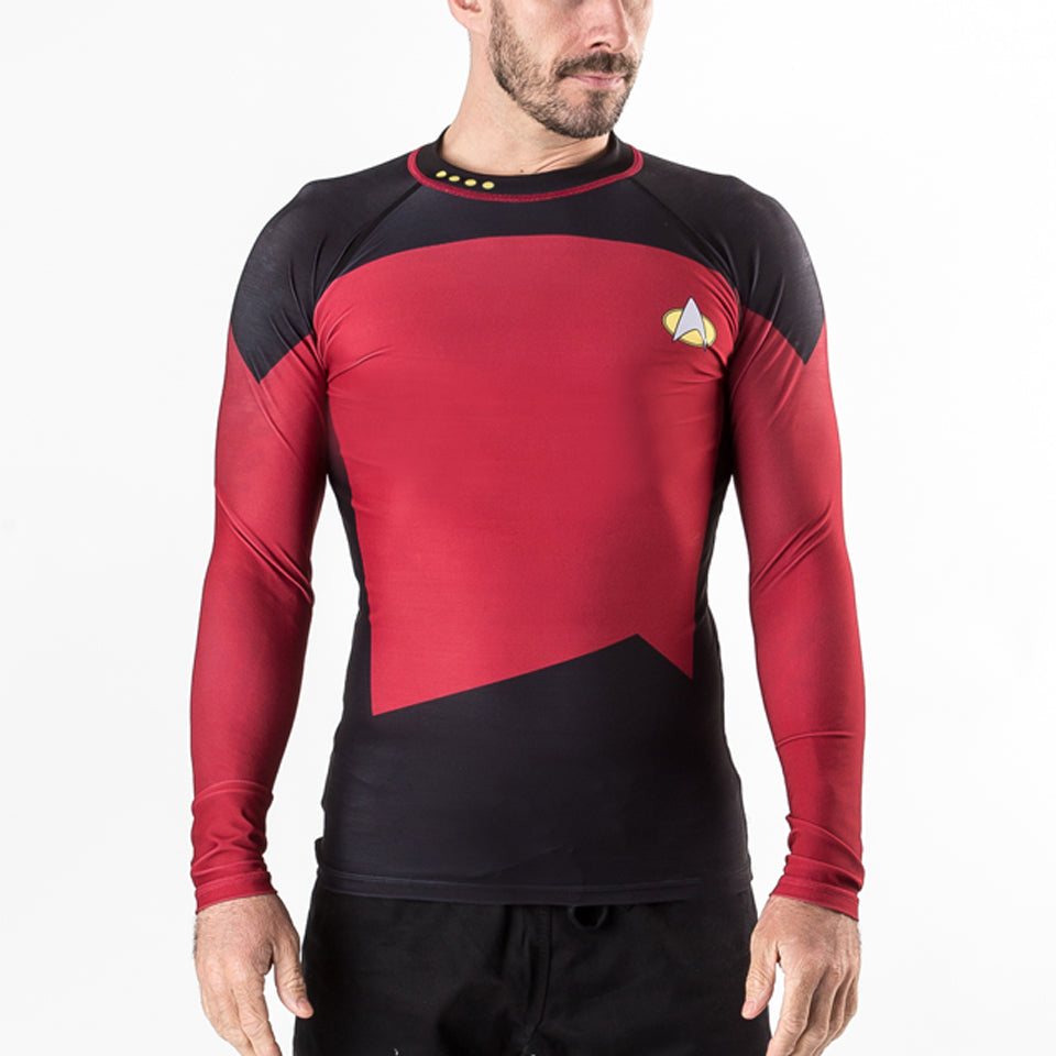 Fusion Fight Gear Star Trek The Next Generation Red/ Command BJJ Rash Guard