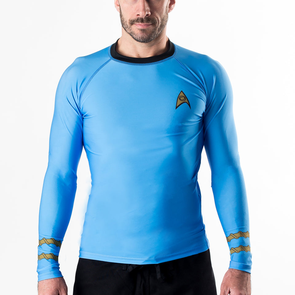 Fusion Fight Gear Star Trek Classic Uniform BJJ Rash Guard- Blue