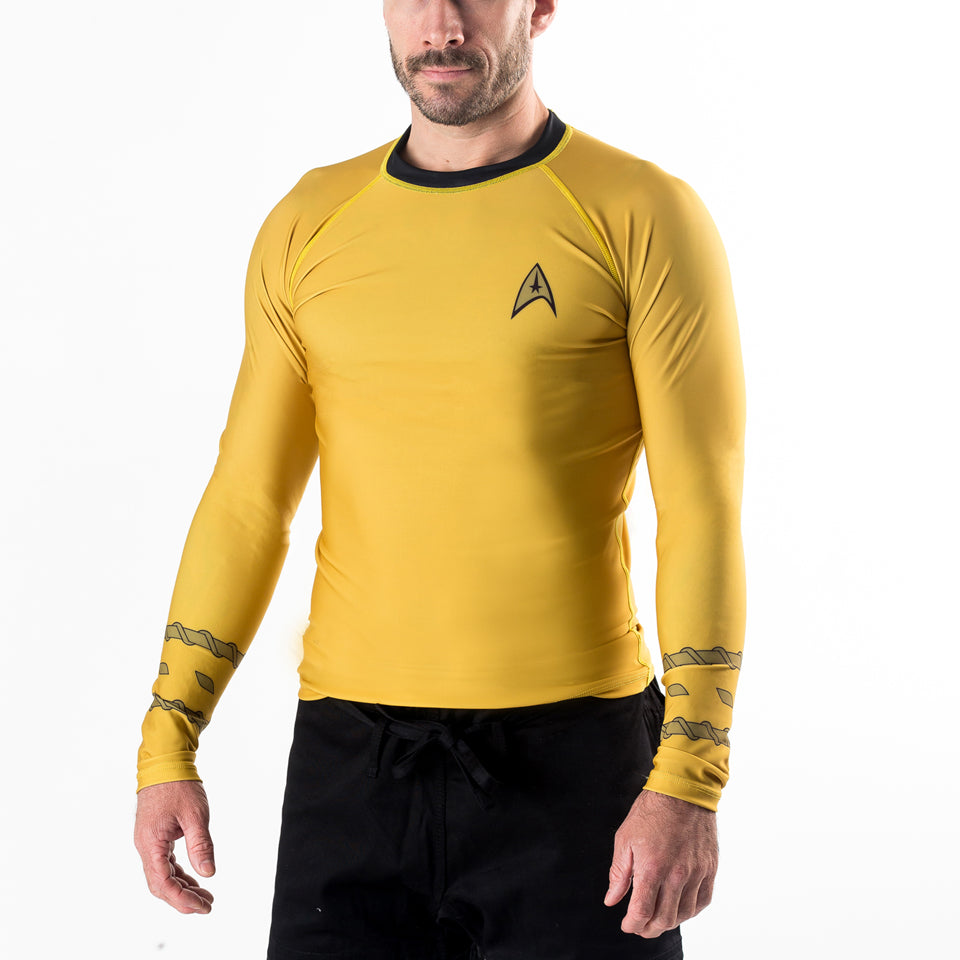 Fusion Fight Gear Star Trek Classic Uniform BJJ Rash Guard- Gold