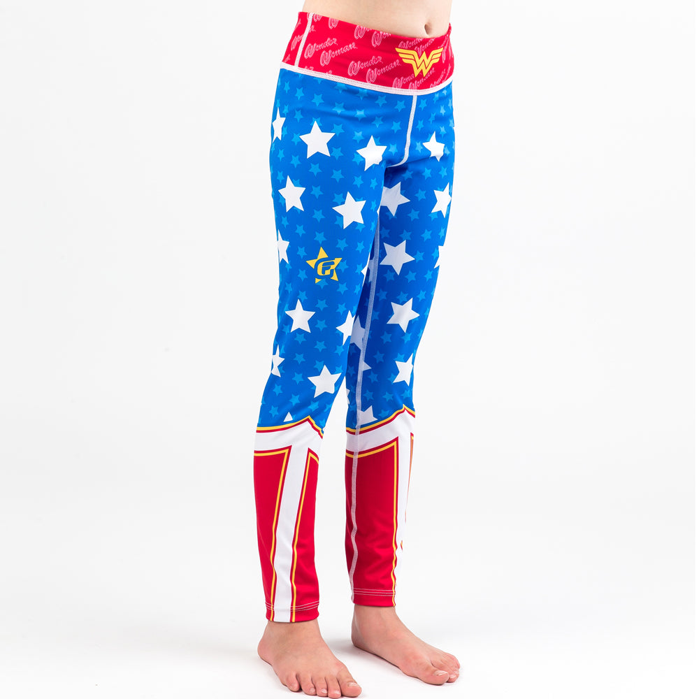 Fusion Fight Gear Wonder Woman Kids Leggings BJJ Spats