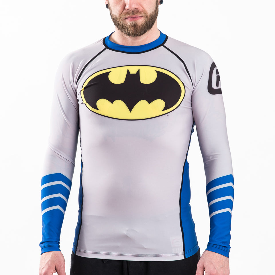 Fusion Fight Gear Batman Silver Age Logo Rash Guard Compression Shirt