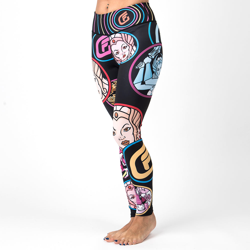 Fusion Fight Gear She-Ra Women's Leggings BJJ Spats Compression- Black