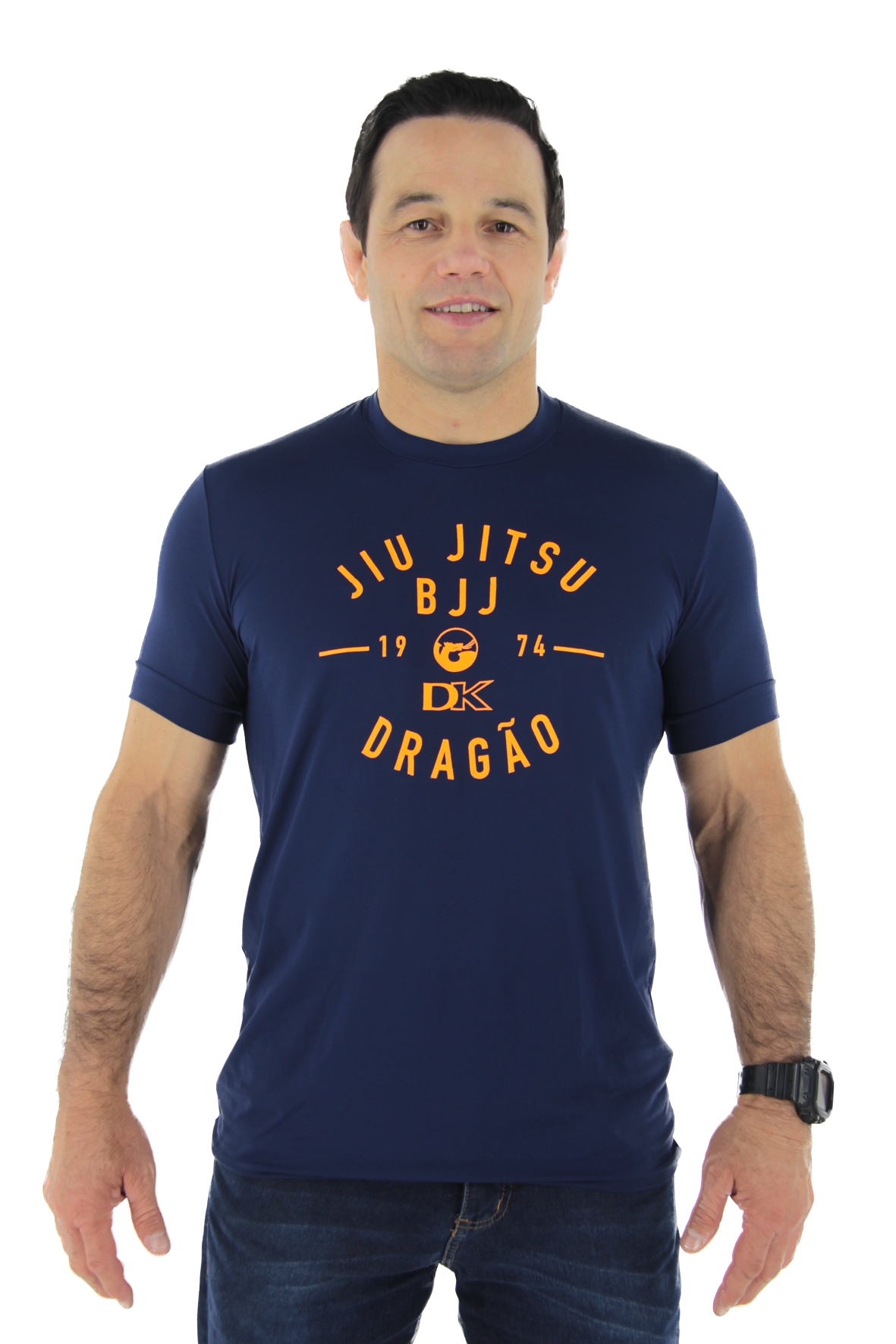 CAMISETA DRAGÃO DK JIU JITSU Azul MArinho Dry Fit Poliamida