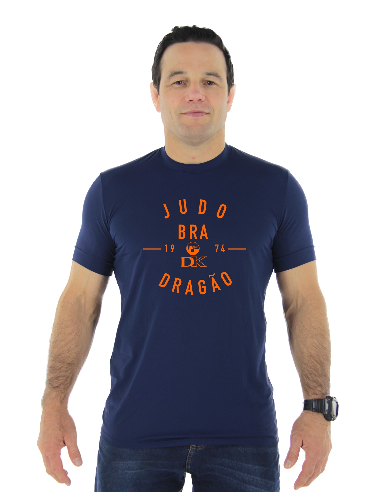 CAMISETA DRAGÃO DK JUDO Azul Marinho Dry Fit Poliamida