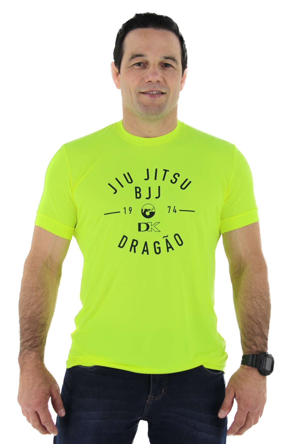 CAMISETA DRAGÃO DK JIU JITSU Amarela Dry Fit Poliamida