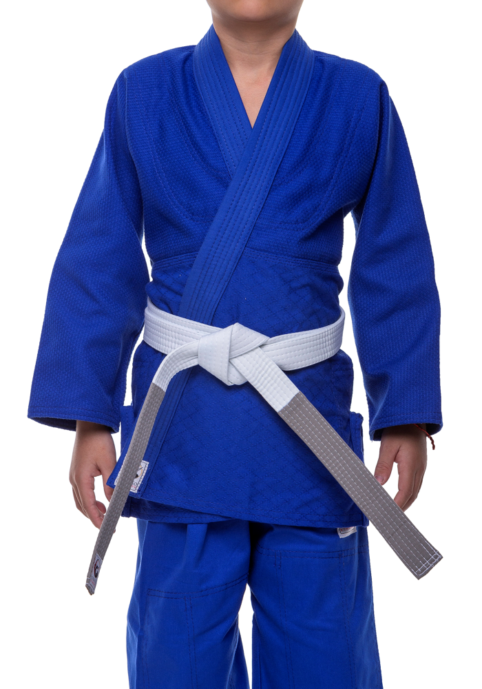 Faixa Dragão Branca ponta Cinza Infantil