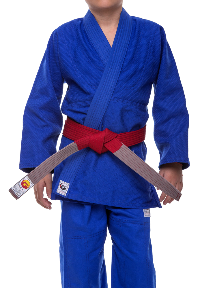 Faixa Dragão Vinho ponta Cinza Infantil