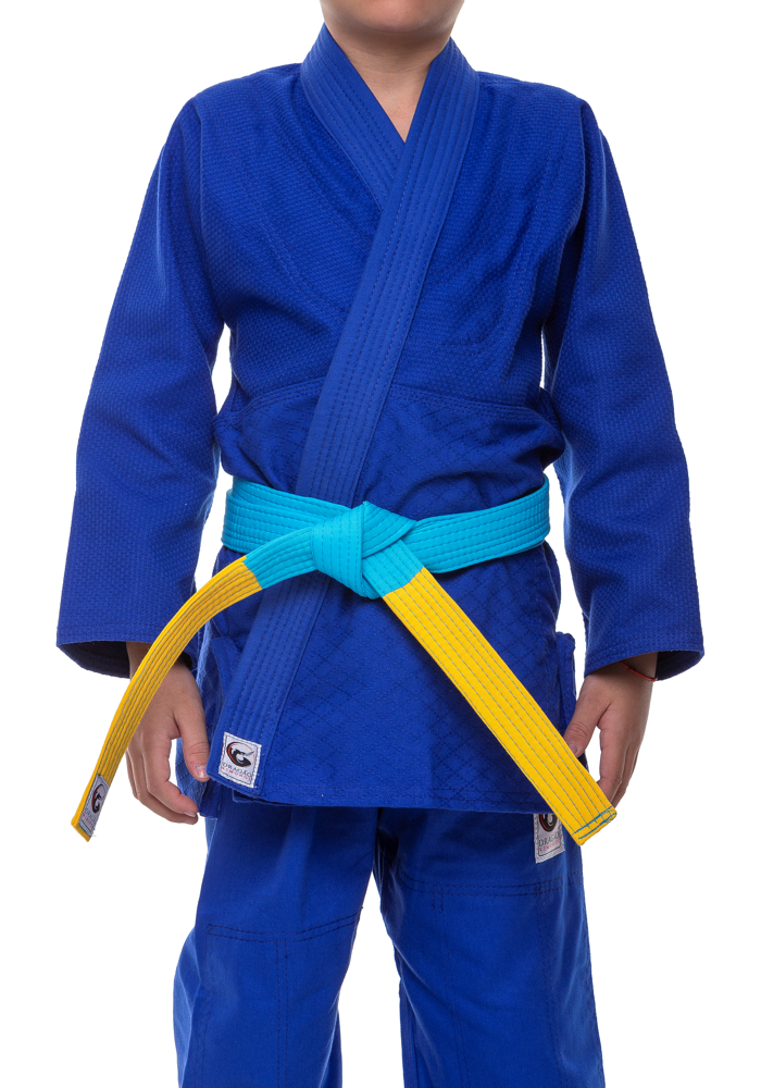 Faixa Dragão Azul ponta Amarela Infantil