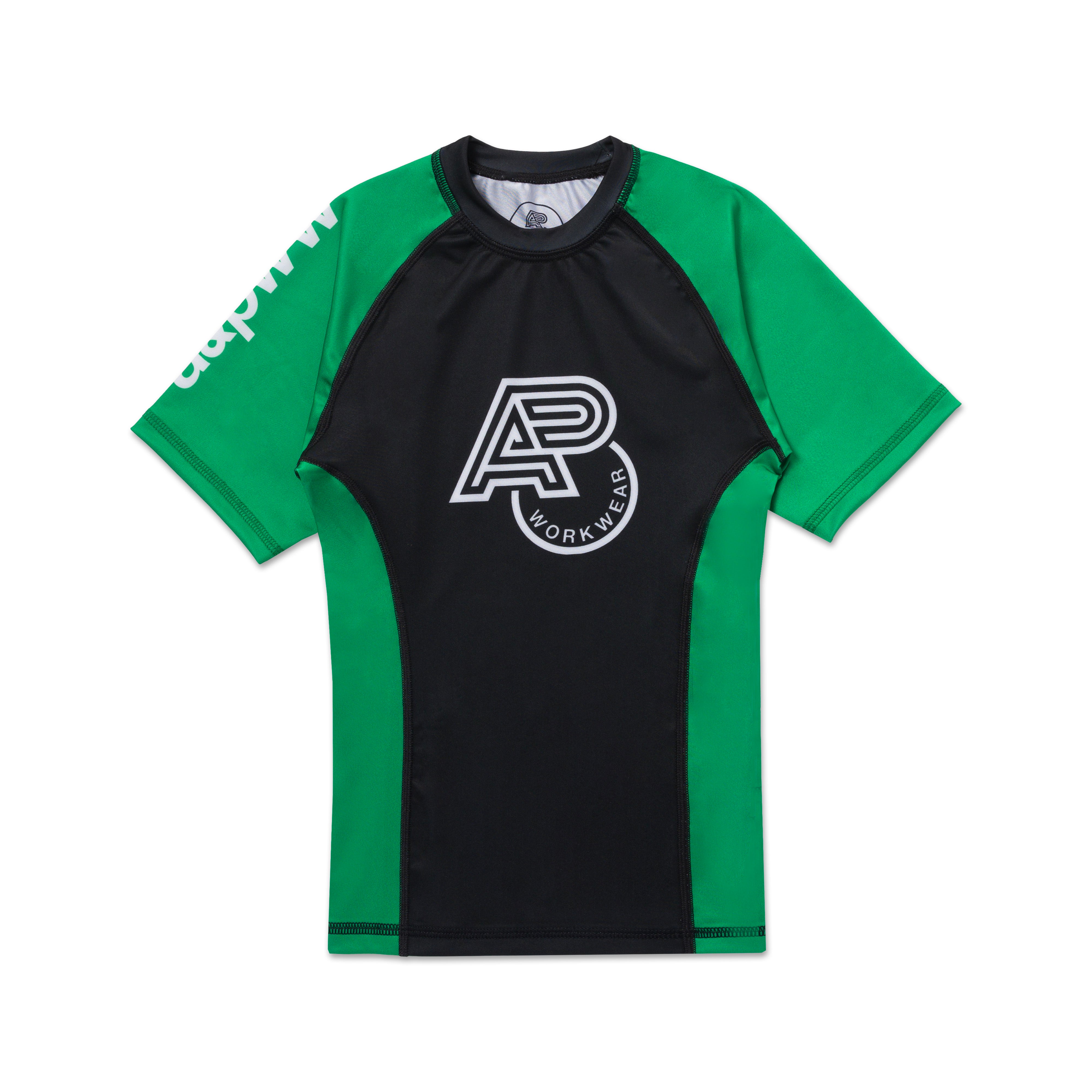 A&PWW KIDS RANK SS RASHGUARD GREEN/BLACK