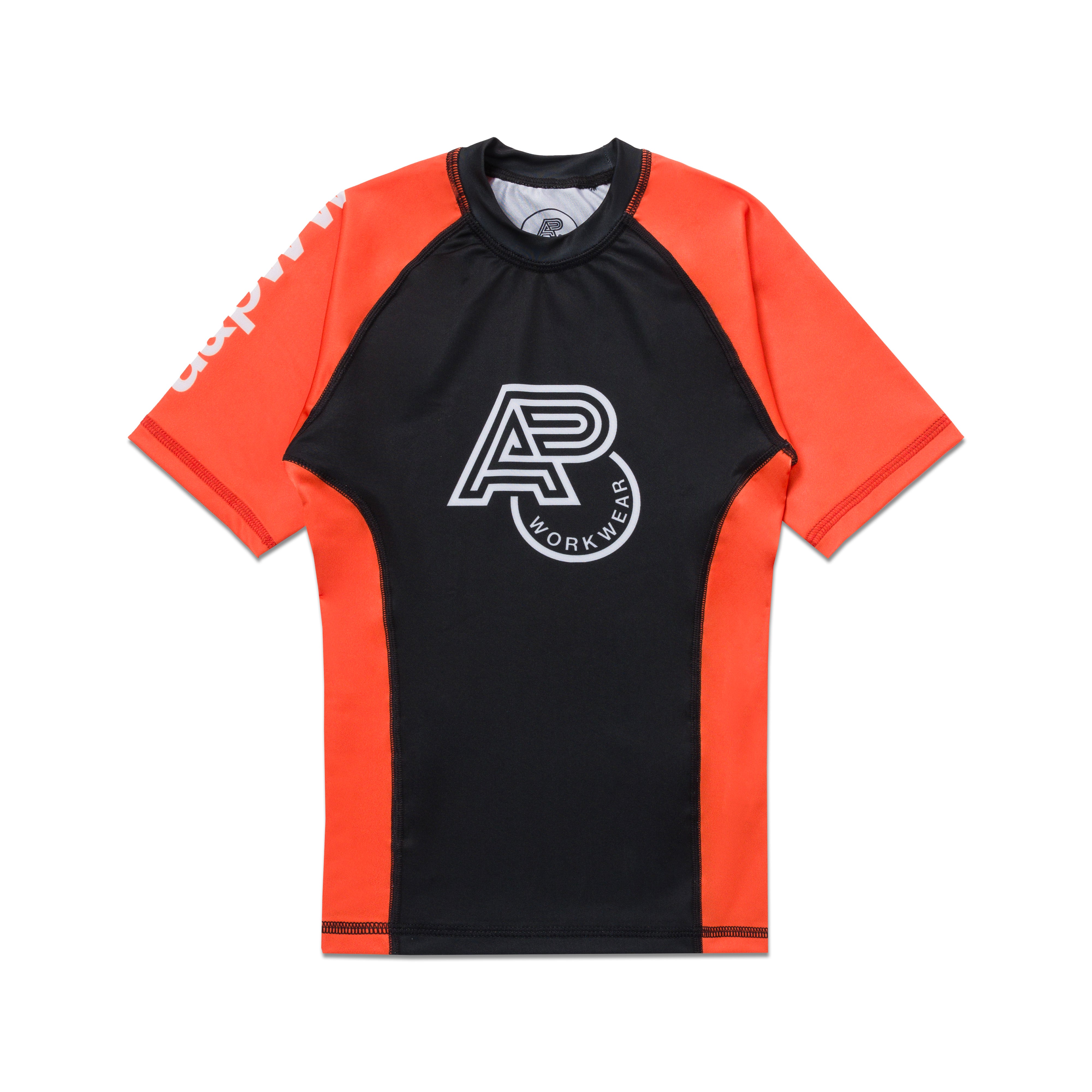 A&PWW KIDS RANK SS RASHGUARD ORANGE/BLACK