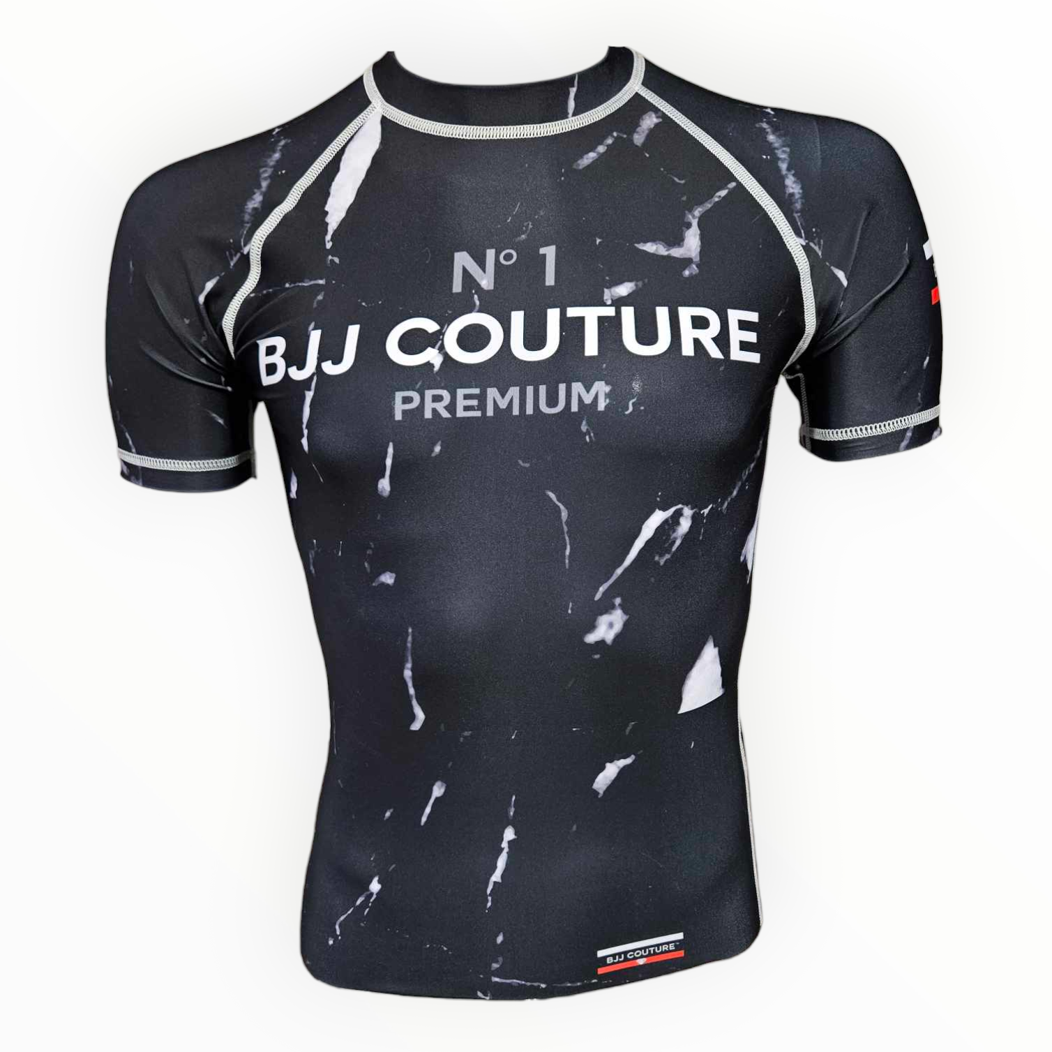 Black Carrara Marble Rashguard (Black or White Stitching)