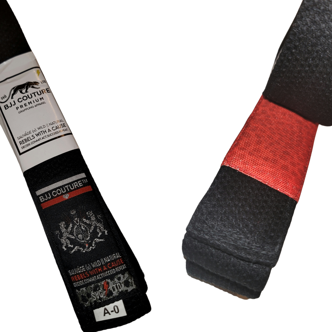 BJJ Couture Custom Solid Black Belt - Deluxe 12 Stitch - Sable