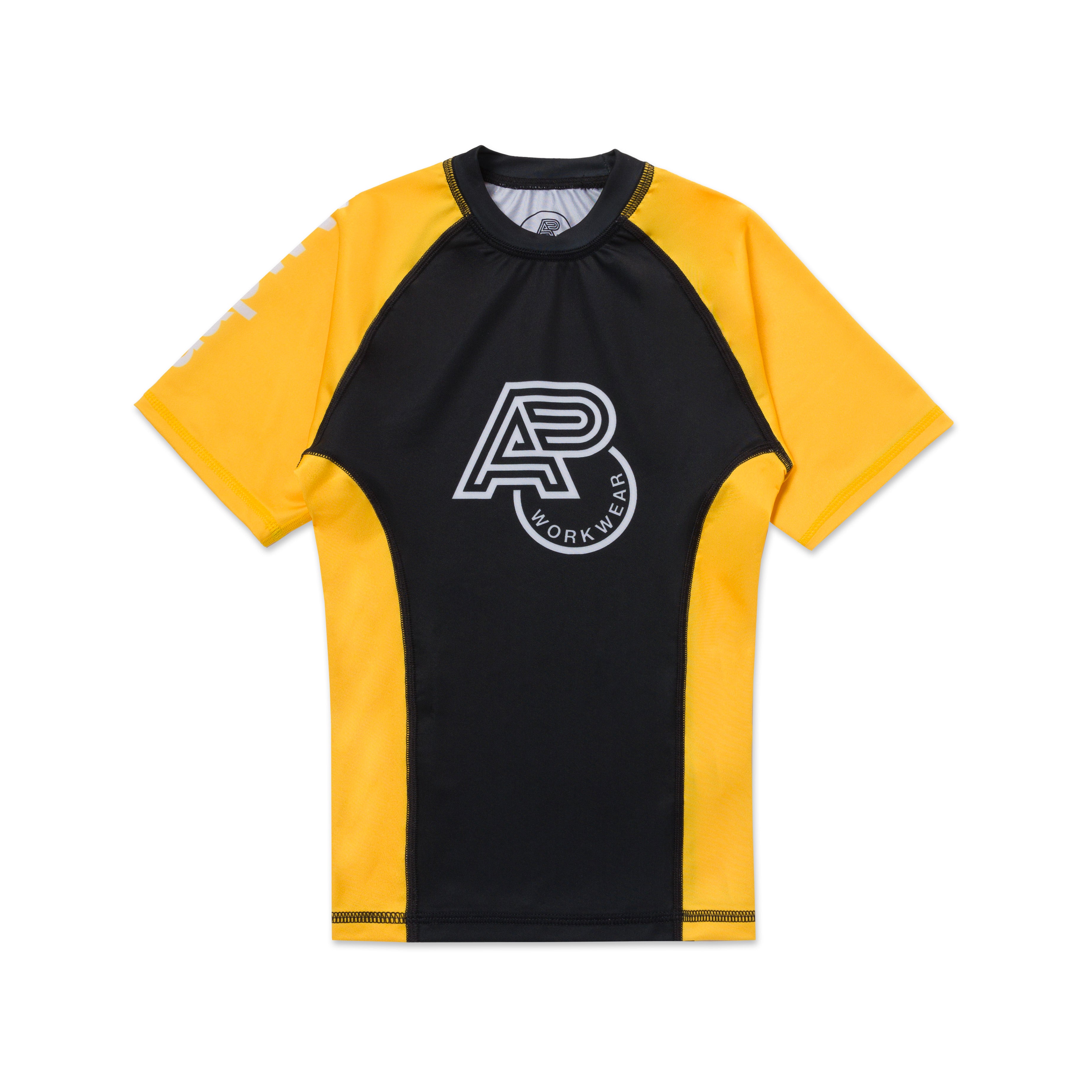 A&PWW KIDS RANK SS RASHGUARD YELLOW/BLACK