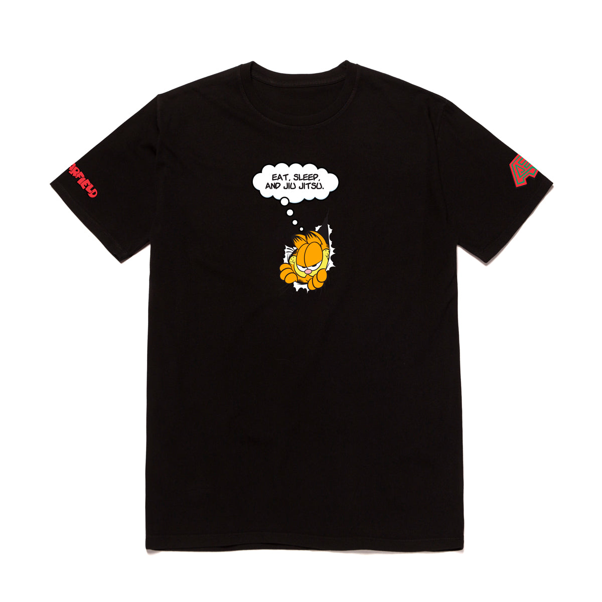 A&P GARFIELD EAT SLEEP JIU JITSU TEE BLACK
