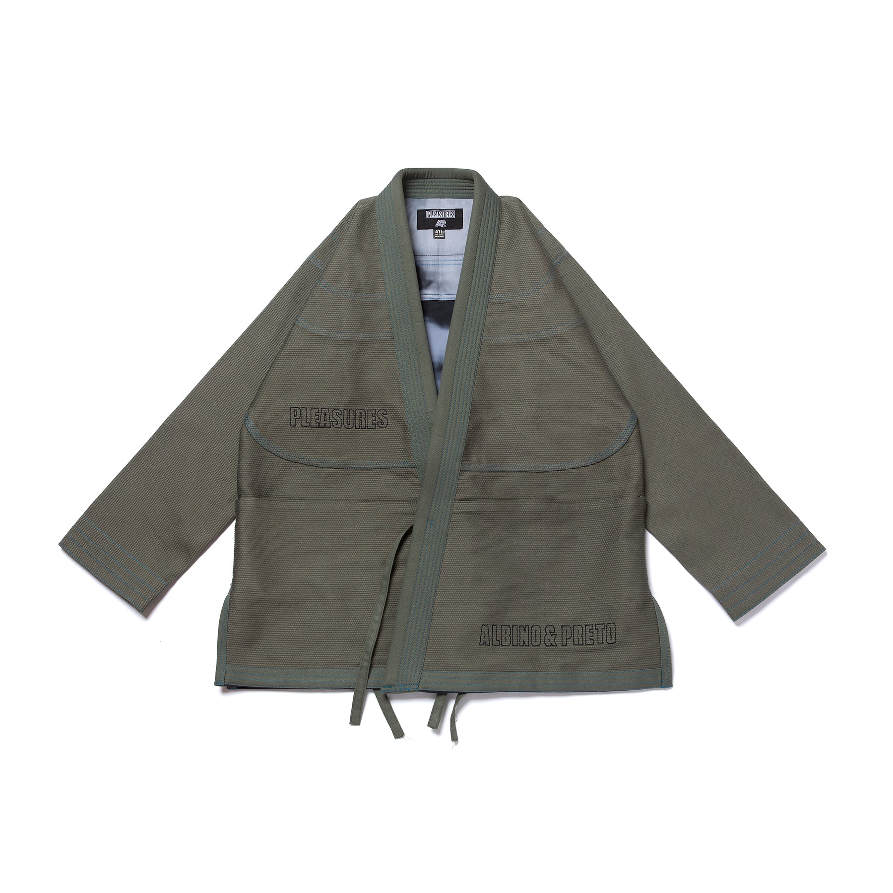 A&P x PLEASURES WEARABLE KIMONO OLIVE