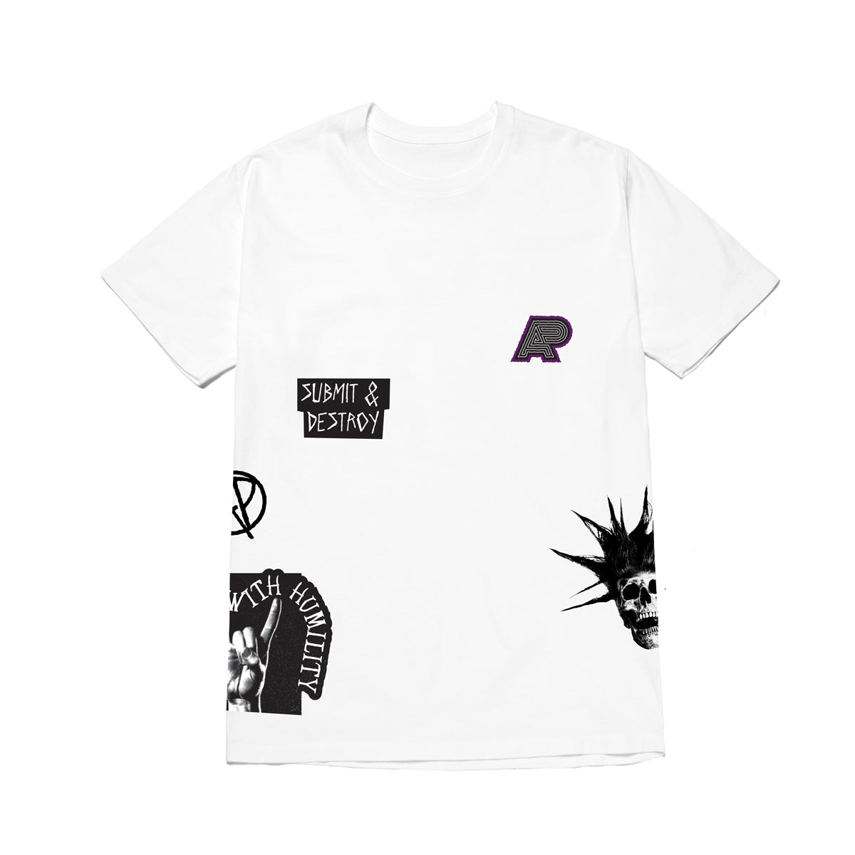A&P NO MERCY AOP TEE WHITE
