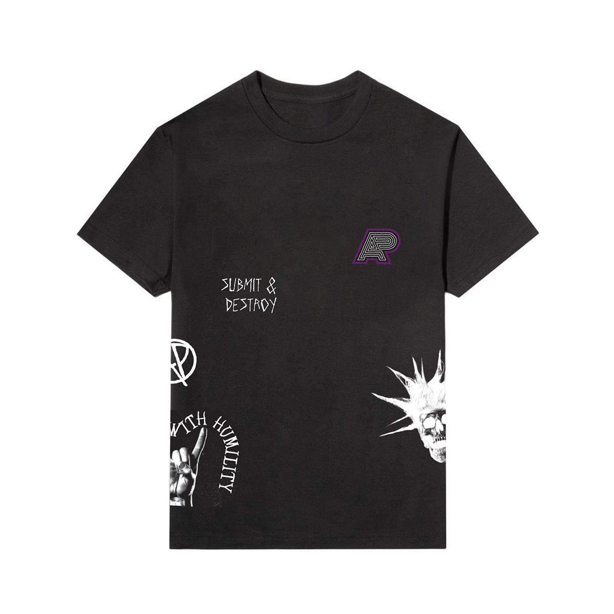 A&P NO MERCY AOP TEE BLACK