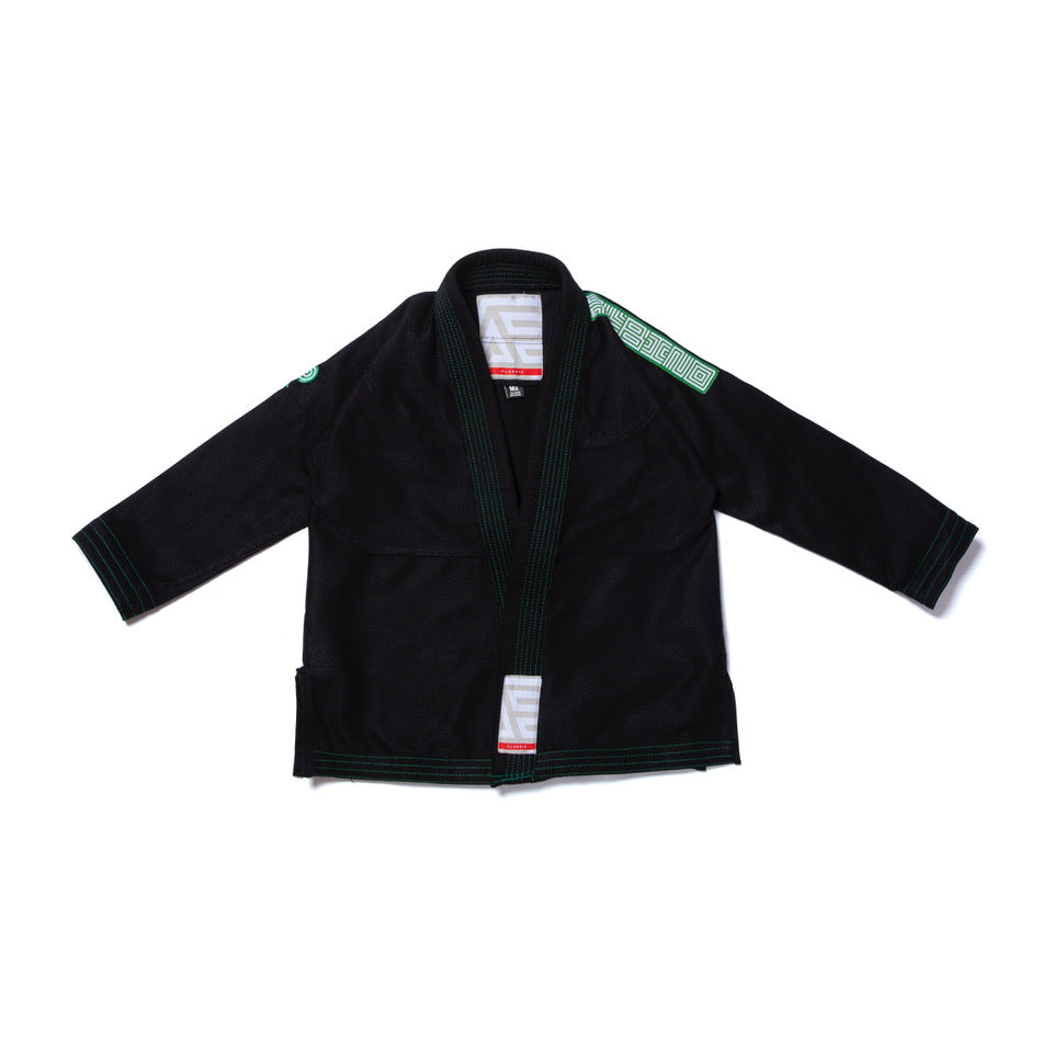 A&P B75 Q4 HERRINGBONE KIMONO KIDS BLACK (FULFILLMENT)