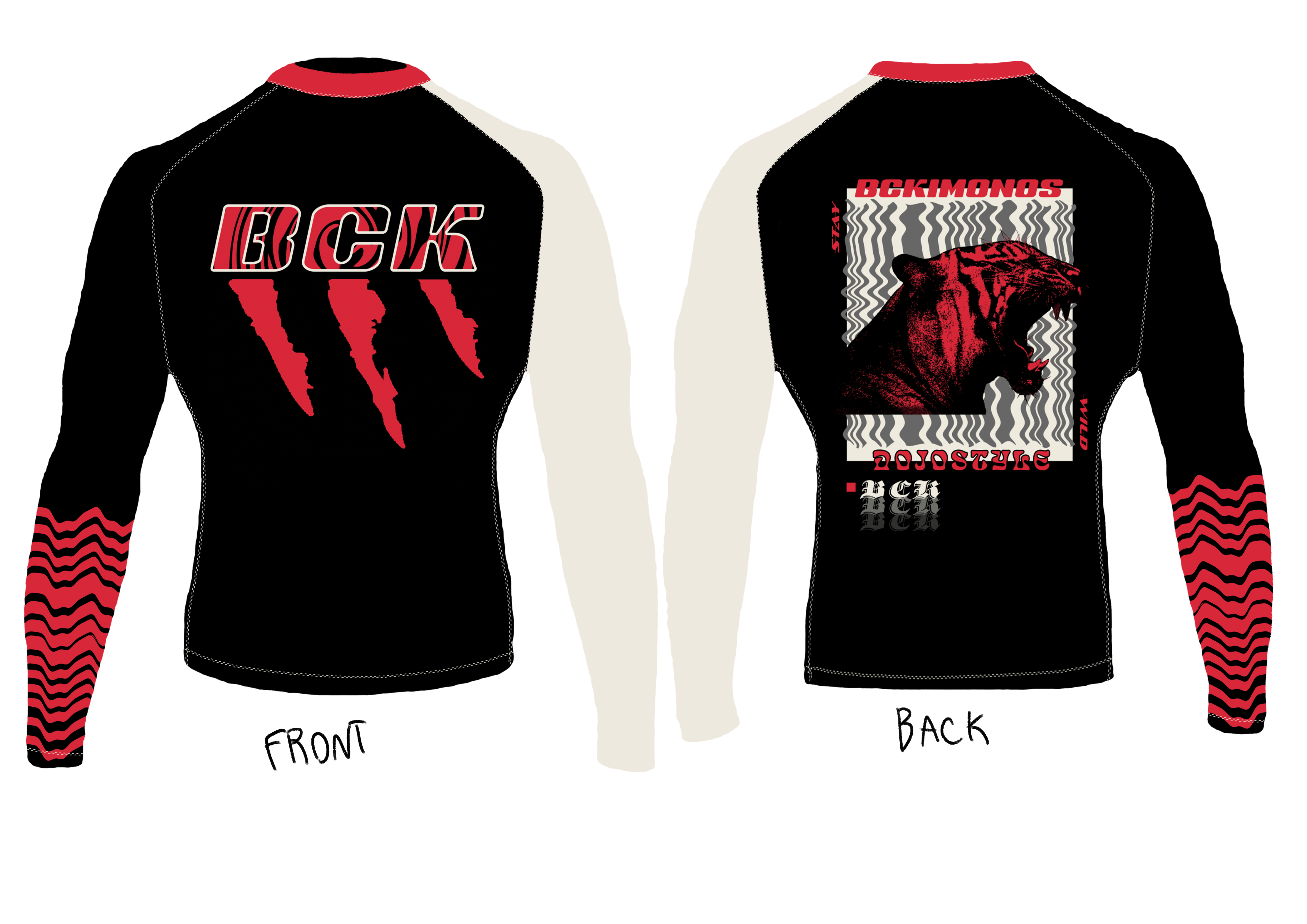 BJJ NoGi Grappling Rash Guard: Big Cat