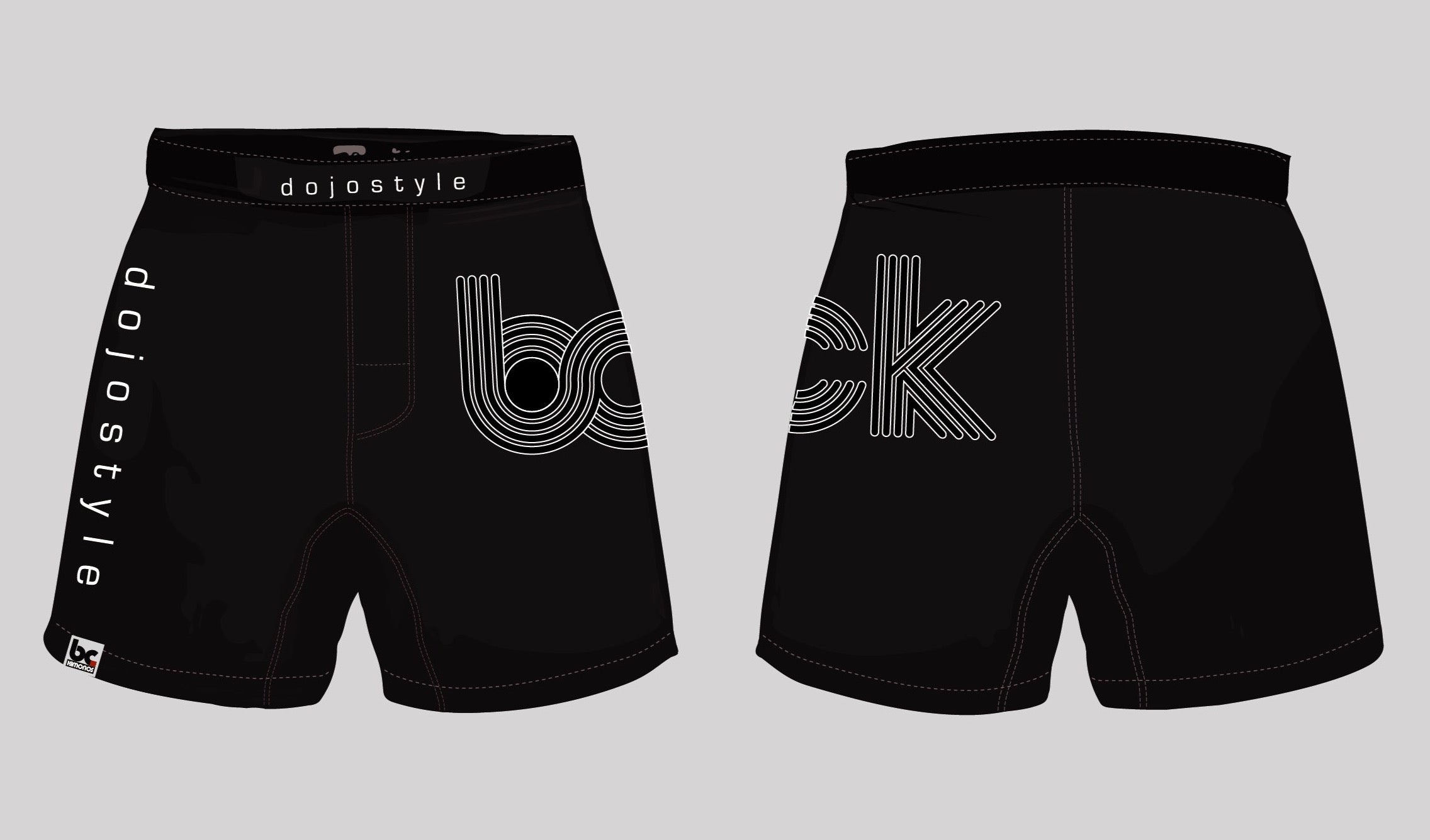 BJJ NoGi Grappling Short: Essential Black and White