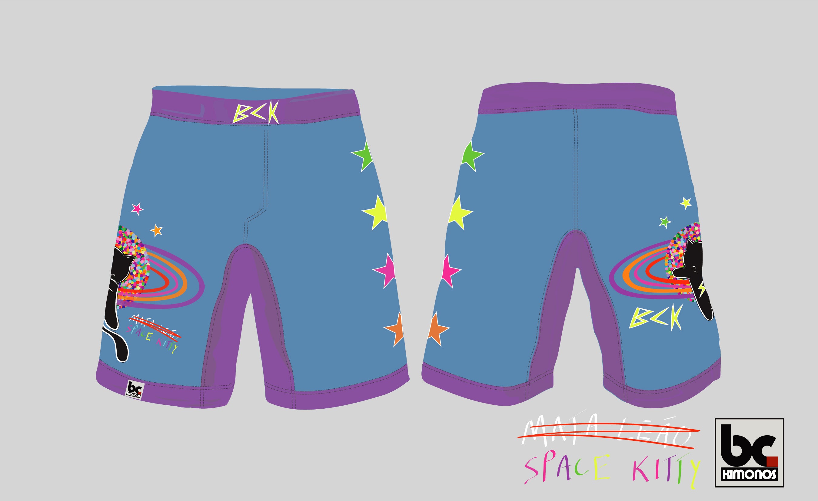 BJJ NoGi Grappling Short: Space Kitty
