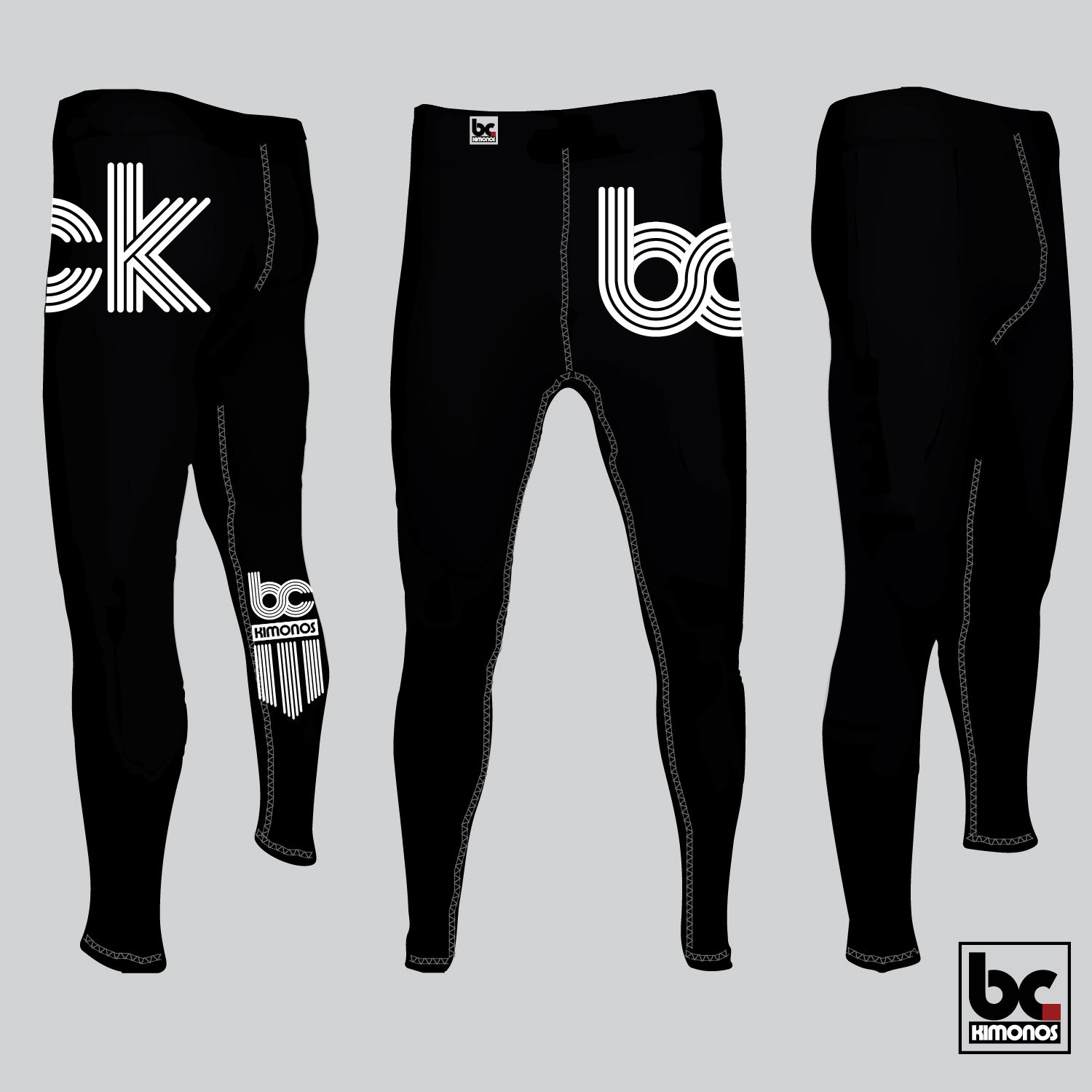 BJJ NoGi Grappling Spats/Tights: Essential Black