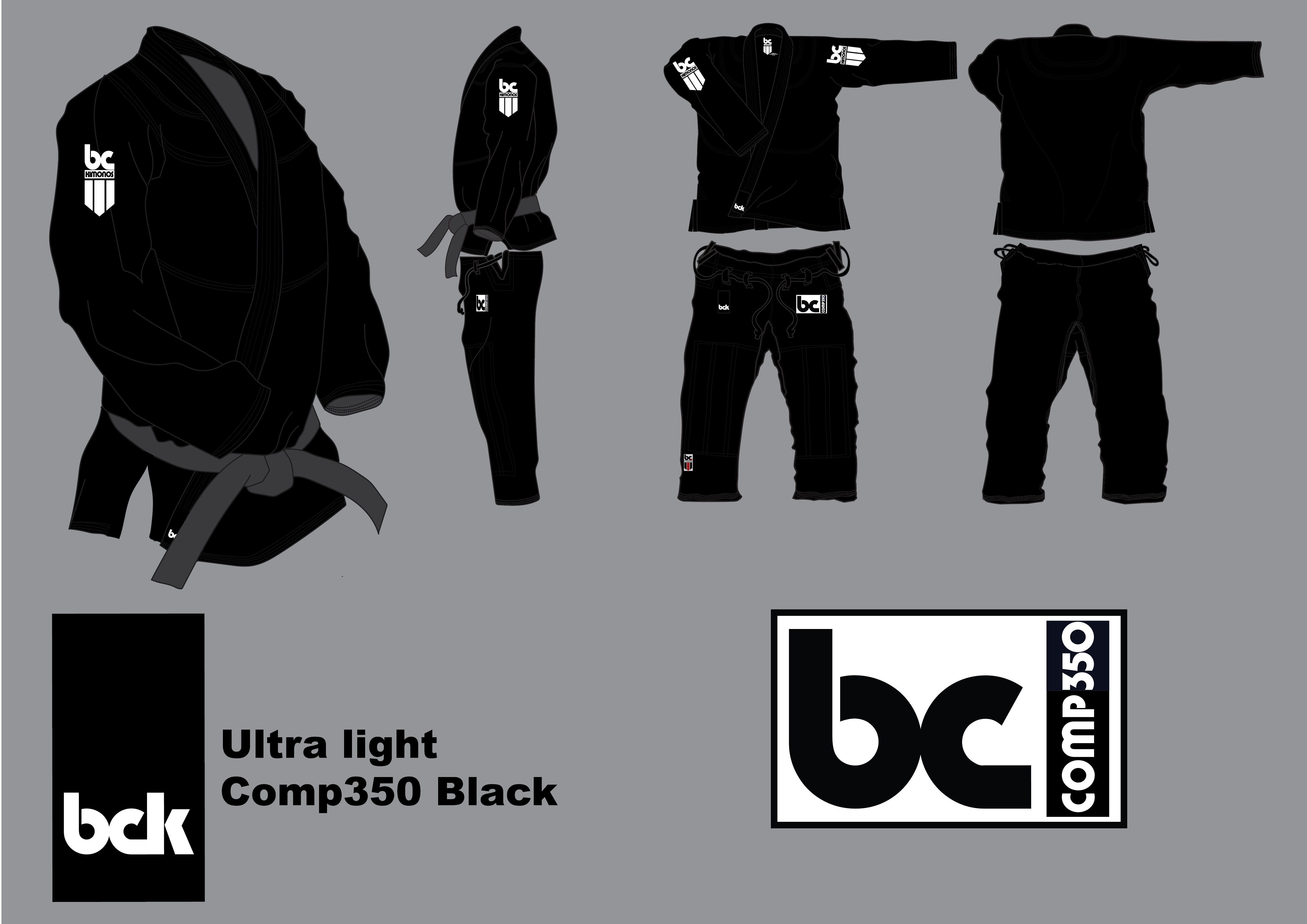 Brazilian Jiu Jitsu Gi Comp350 Ultralight Black Standard