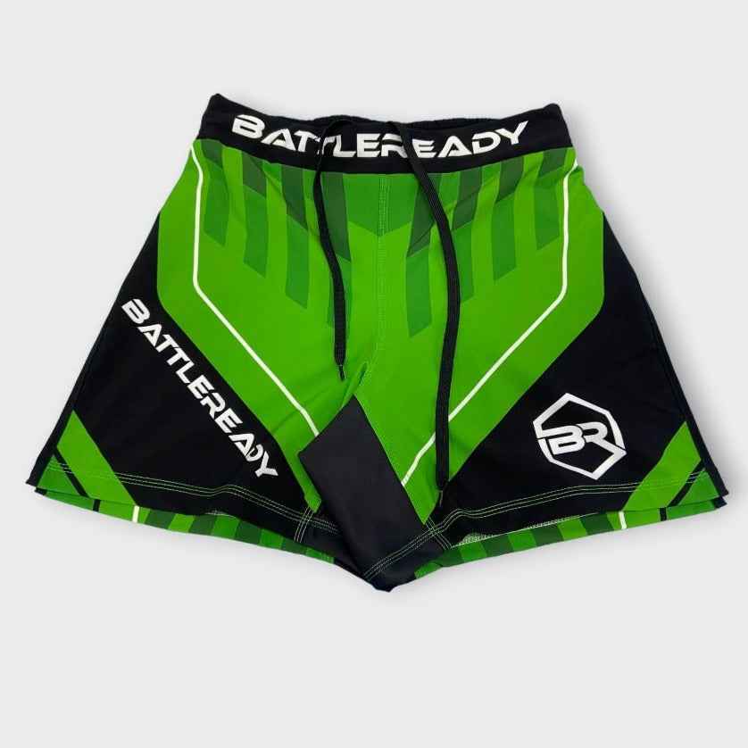 Green High Split MMA Shorts