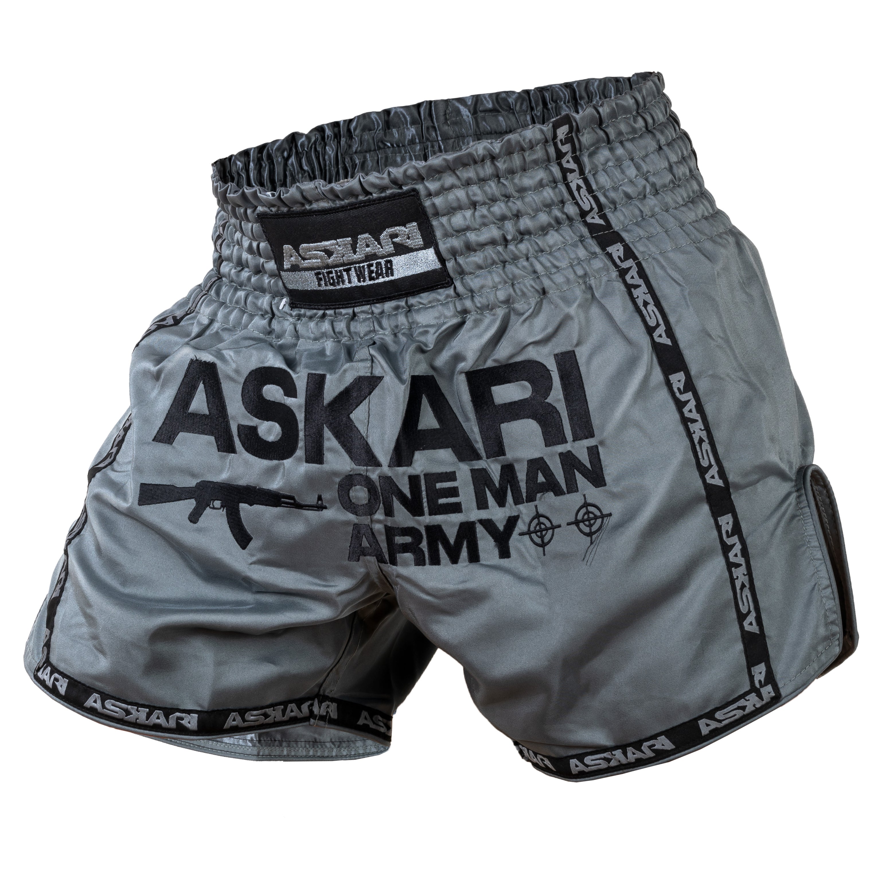 "ONE MAN ARMY" MUAY THAI SHORTS [GREY]