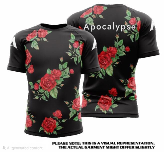 Red short sleeve rash guard