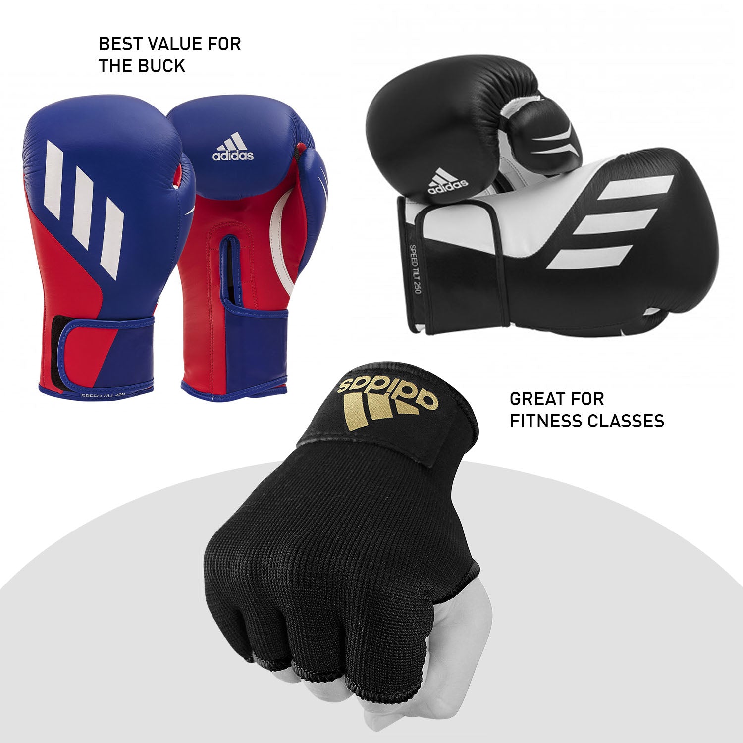 adidas Speed Tilt 250 with Inner Boxing Gloves - Bundle Deal