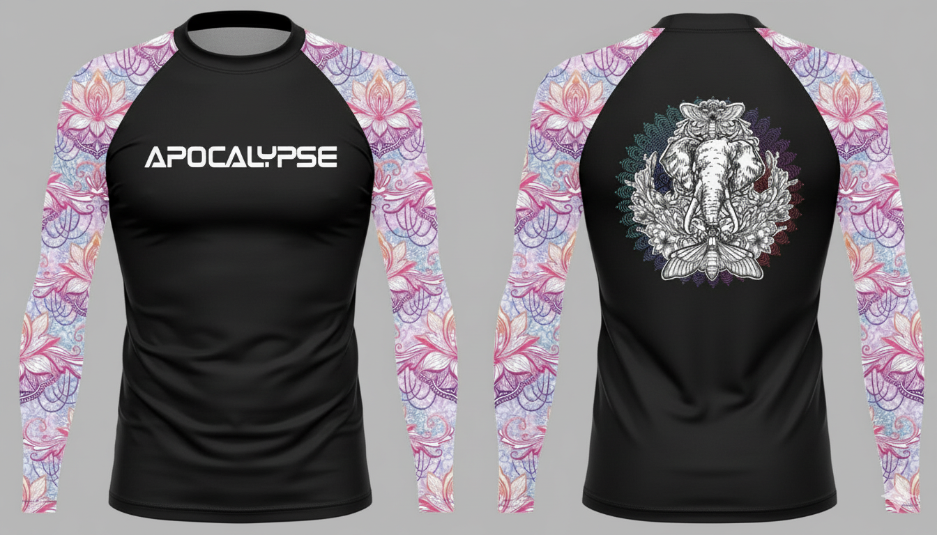 Mandela Elephant ladies long sleeve rash guard