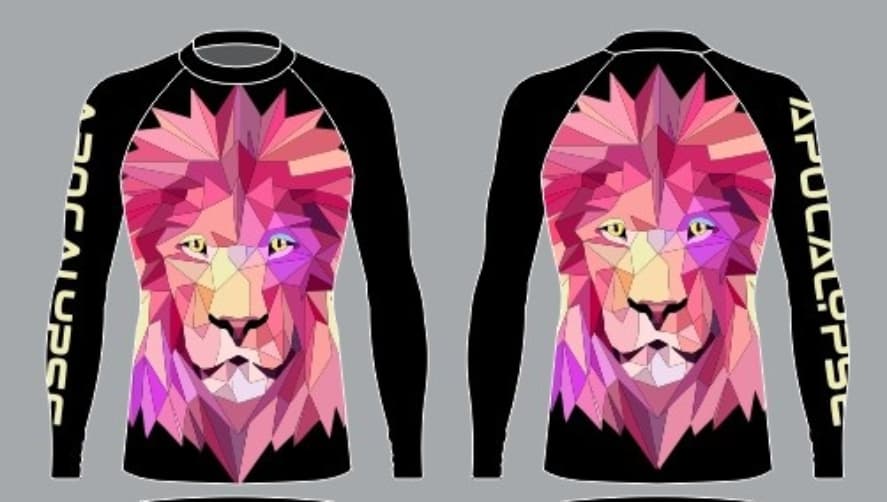 Ladies pink lion long sleeve rash guard