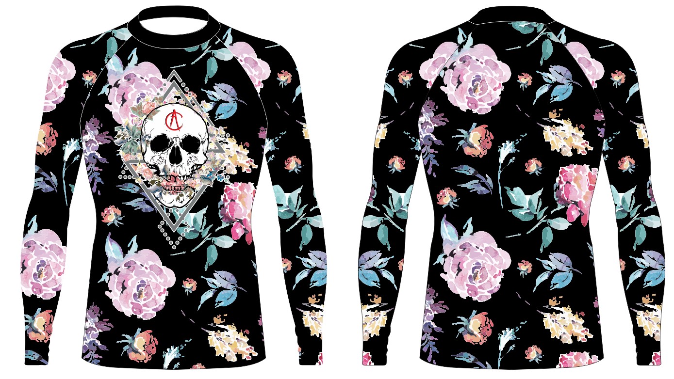 Ladies Rose Rash guard long sleeve