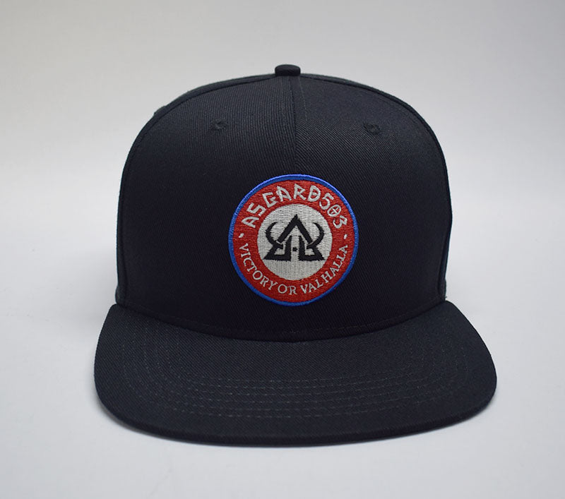 Flat Bill Hat - Red White & Blue Patch