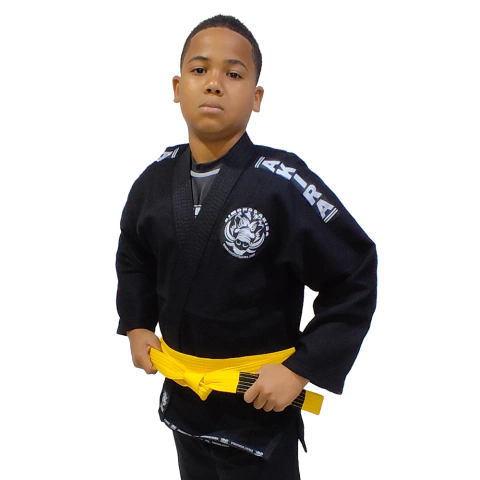 KIMONO INFANTIL PRETO TRANÇADO