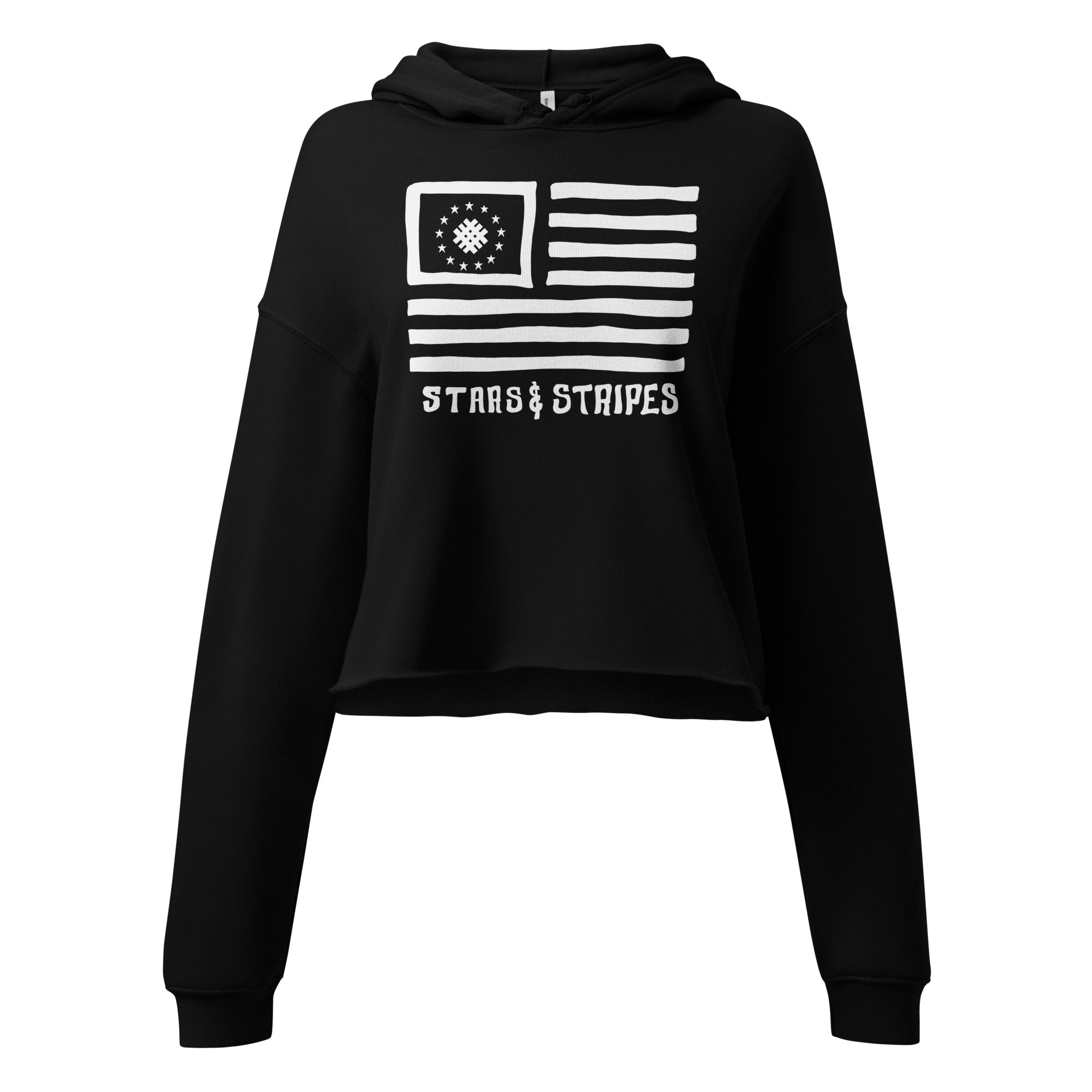 Stars & Stripes American Flag Cropped Hoodie | All Knowledge