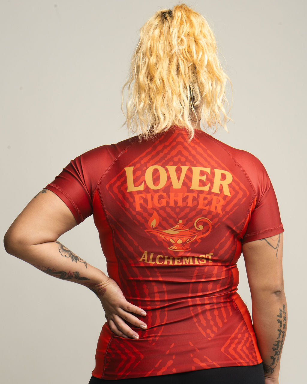 LIMITED EDITION: Lover Fighter Alchemist Short Sleeved Rash Guard - Crimson | Pre-Order
