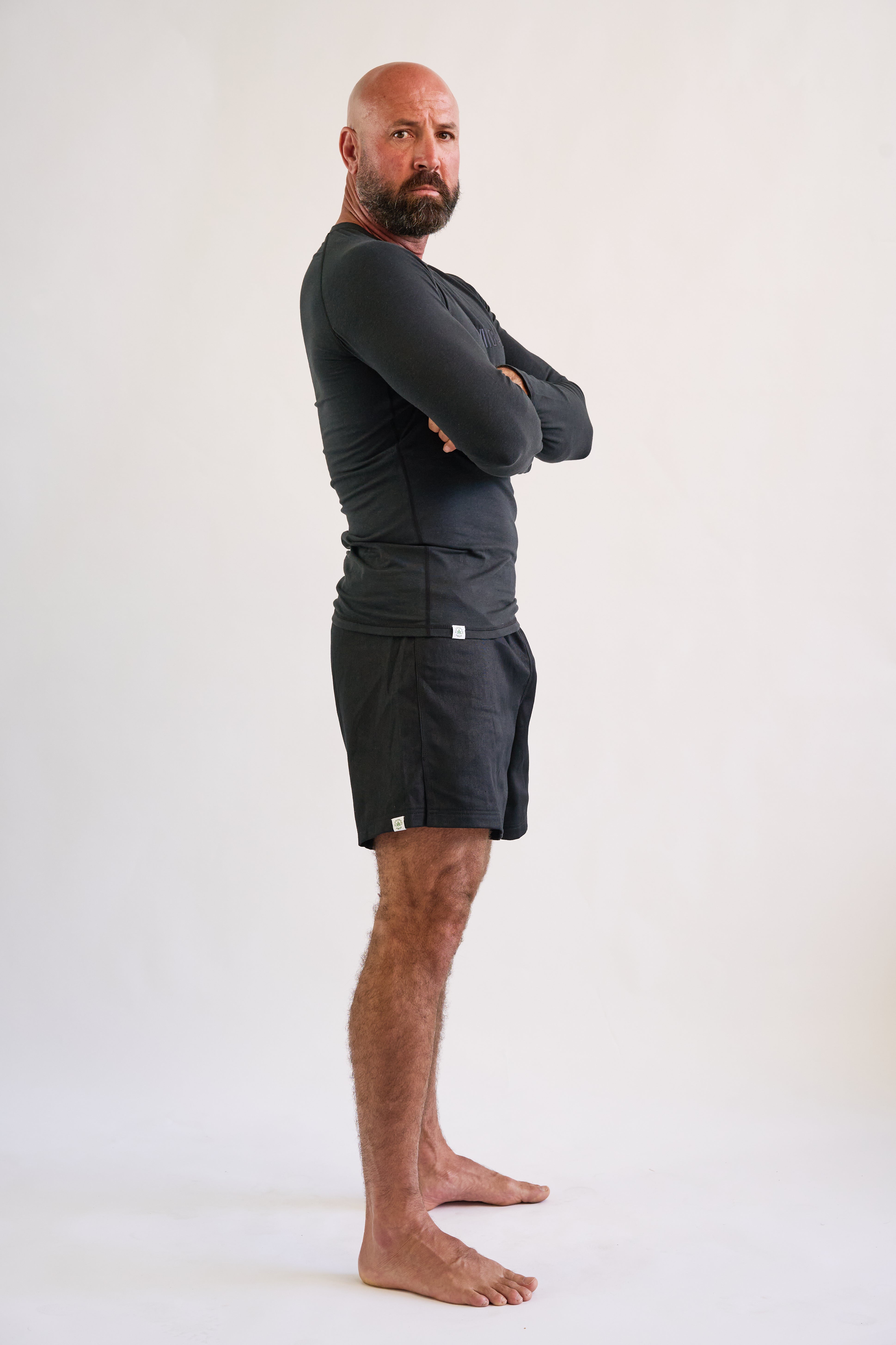 RESTOCKED: Hemp Black Rash Guard - Long Sleeve 180gsm