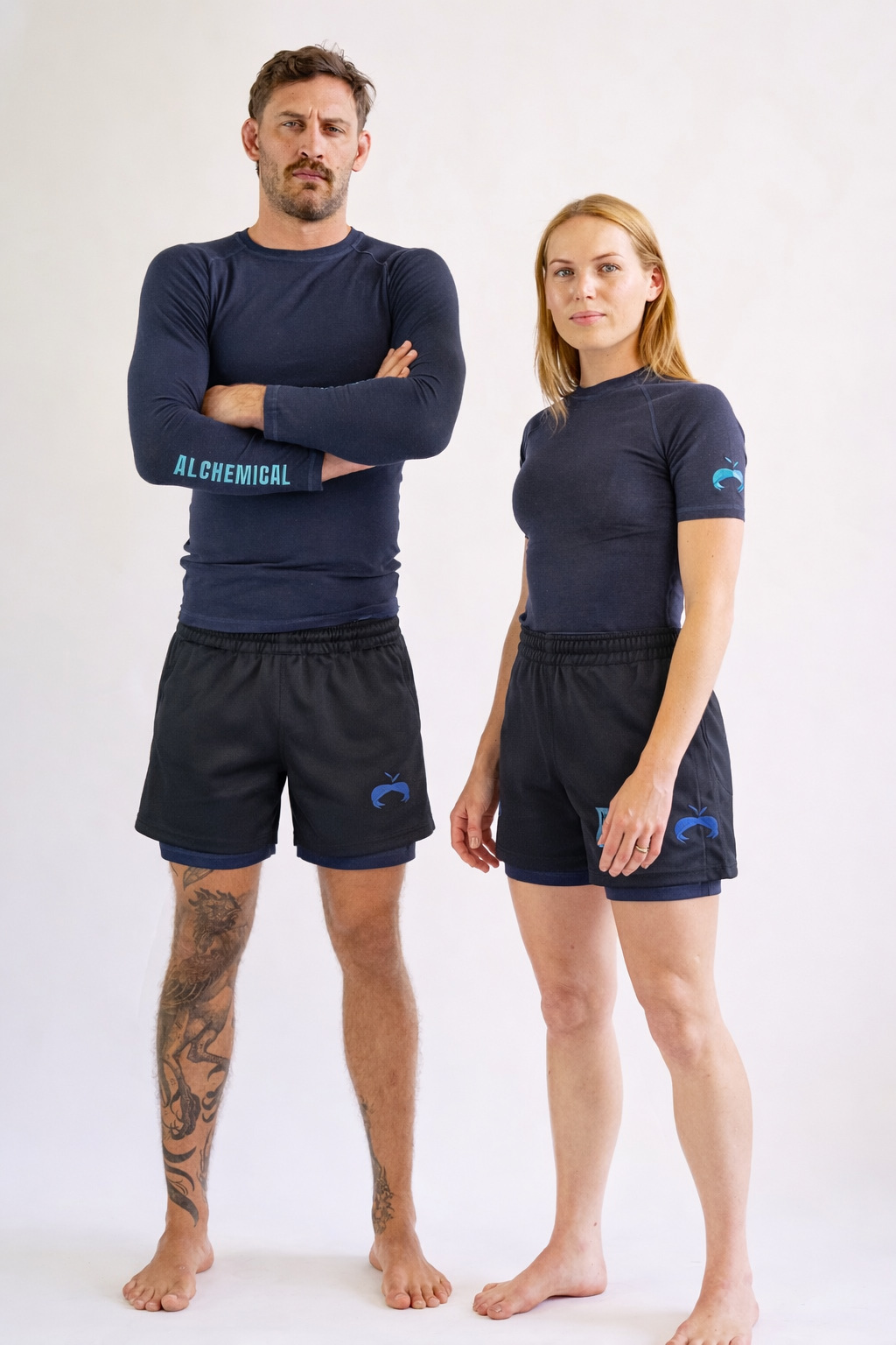 Navy Long Sleeve Rash Guard & Combo Short Kit - Limited Edition