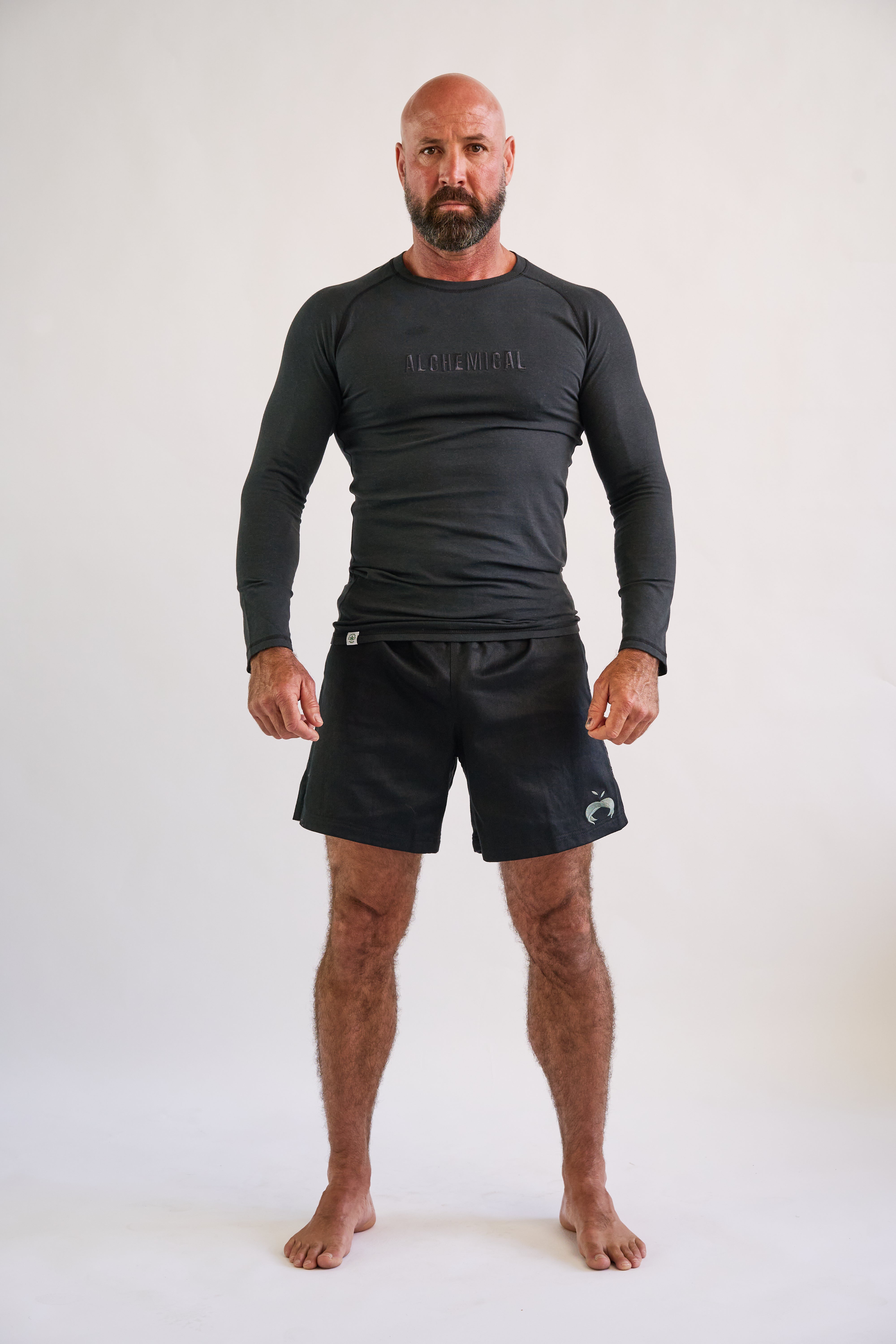 Hemp Black Rash Guard - Long Sleeve