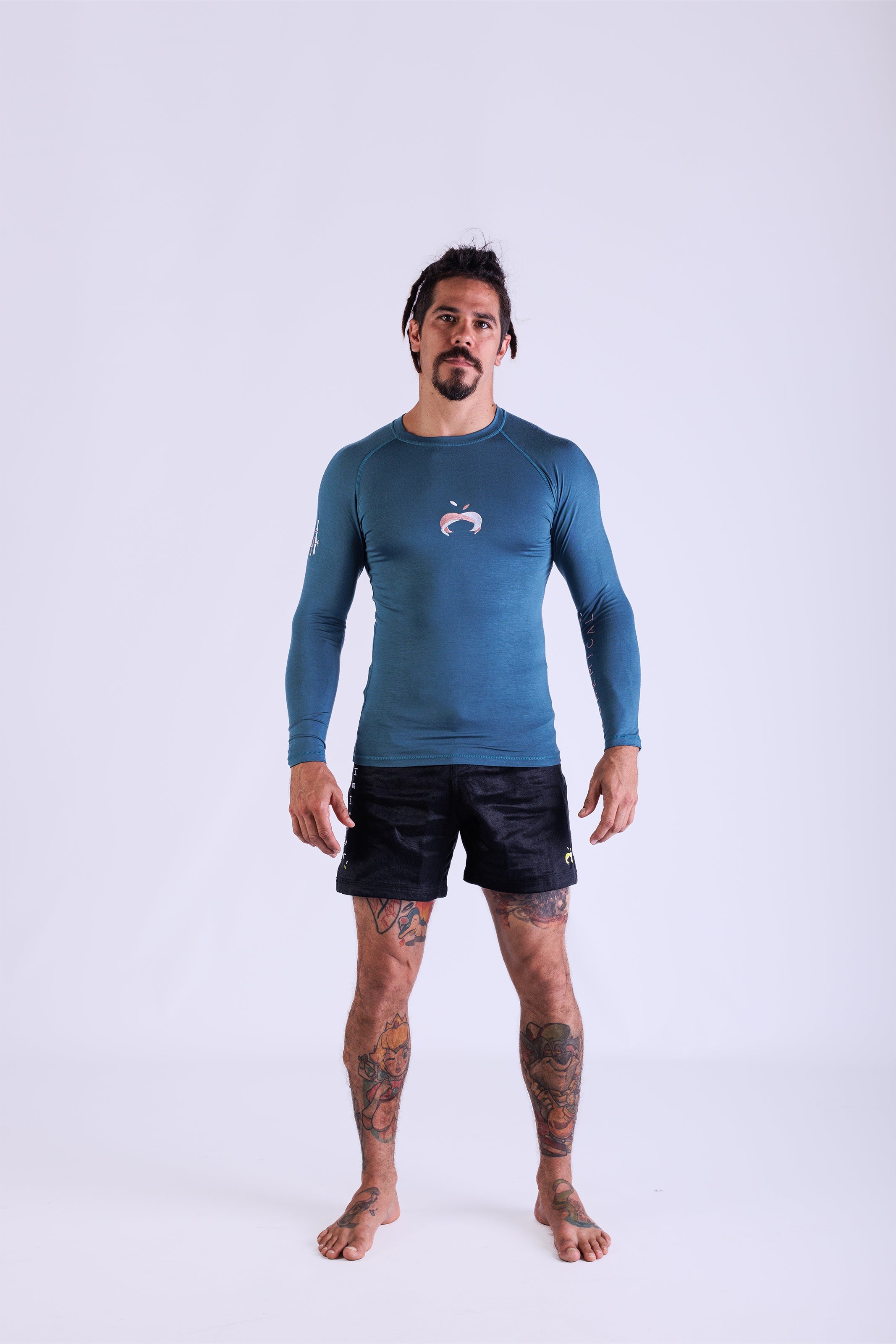 Bamboo Teal Rash Guard Long Sleeve