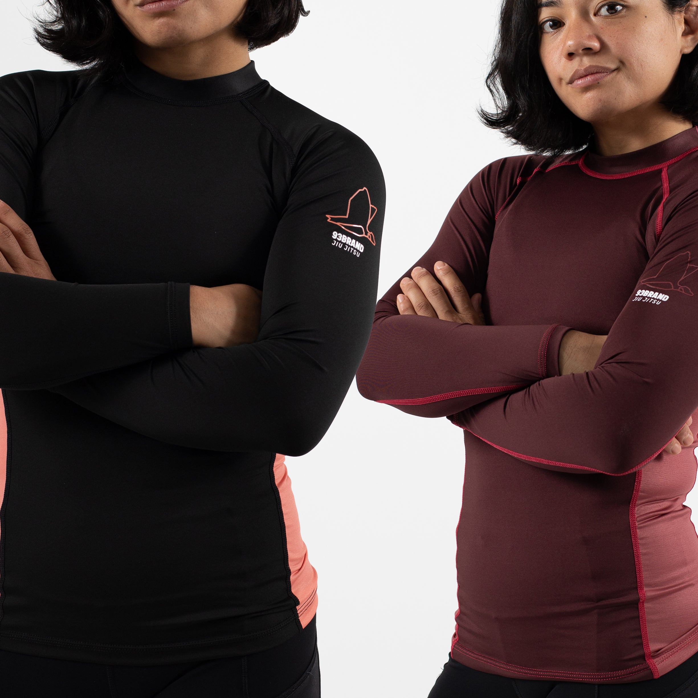 Standard Issue Women's LS Rash Guards 2-PACK (Burgundy, Black)