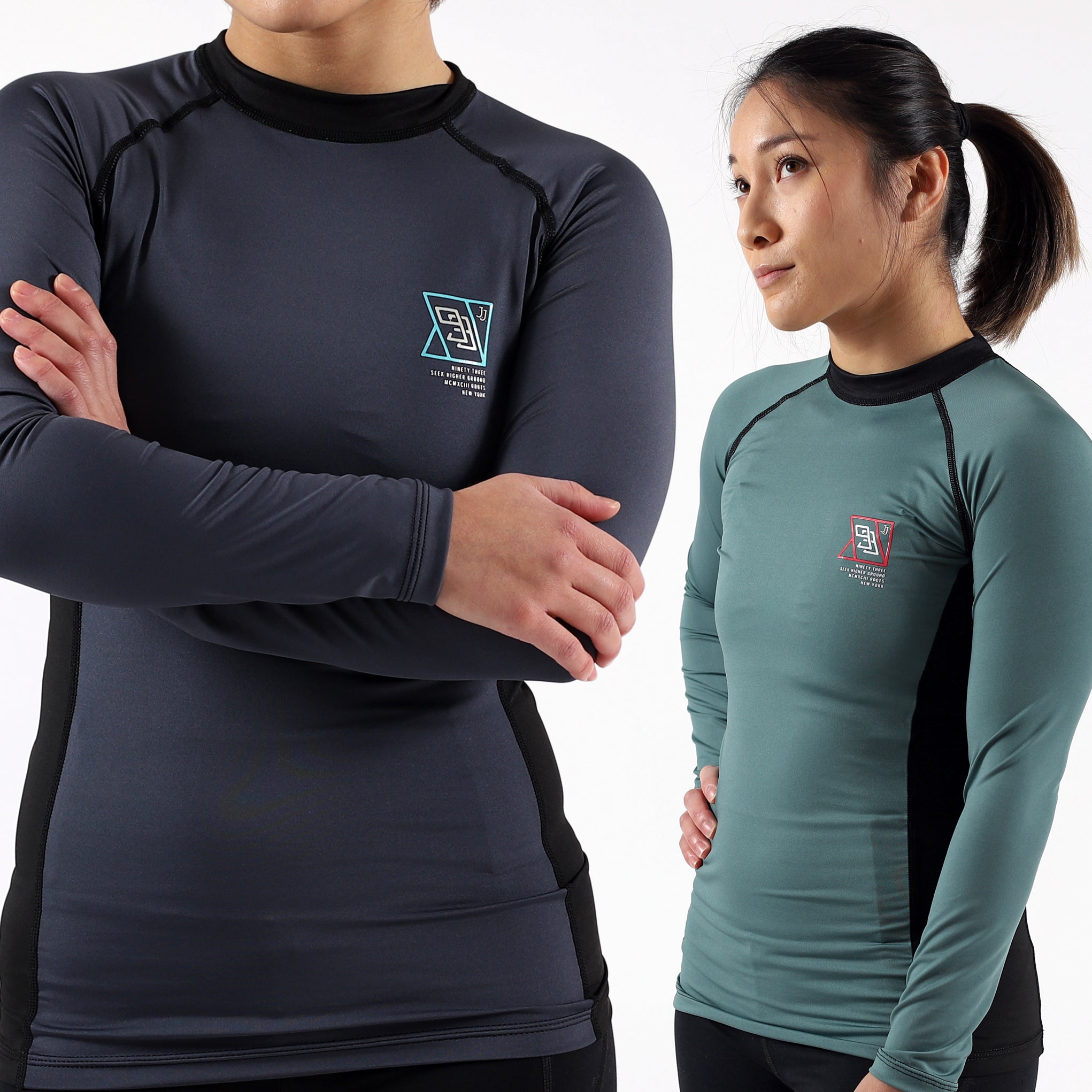 Standard Issue Women's LS Rash Guards 2-PACK (Sage Green, Slate Grey)