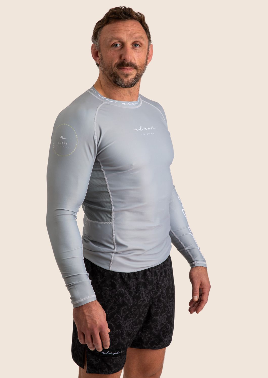 Men’s Long‑Sleeved Technical Rashguard - Silver