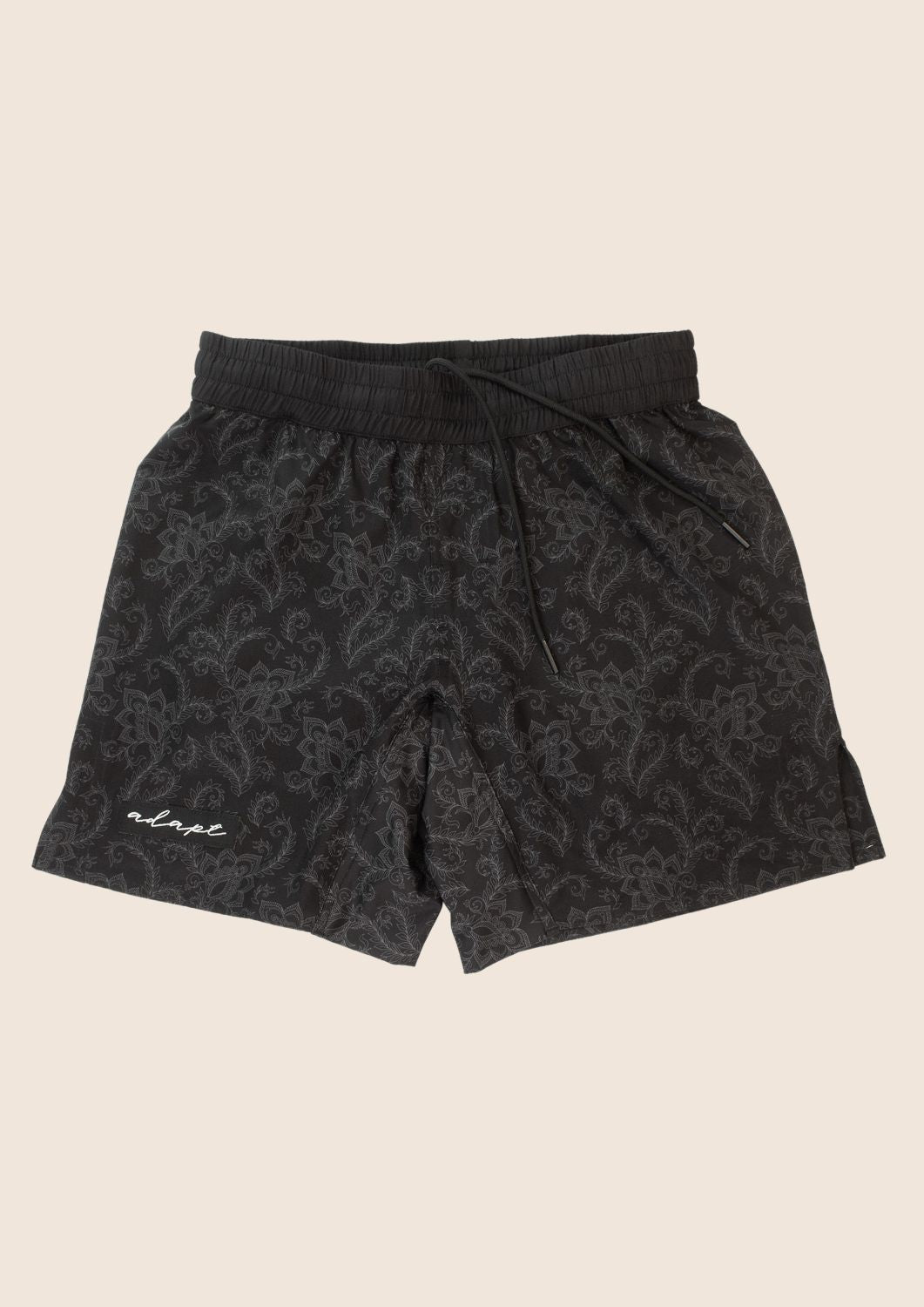 Unisex Dual‑Layer Combination Shorts – Black Paisley